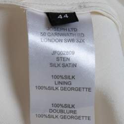 Joseph Off White Silk Satin V-Neck Camisole Top L