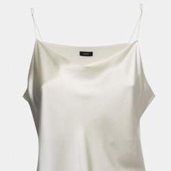 Joseph Off White Silk Satin V-Neck Camisole Top L