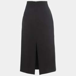 Joseph Black Stretch Crepe Midi Pencil Skirt L