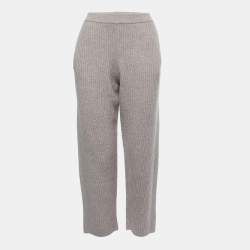Joseph Grey Ribbed Wool Knit Pants M 