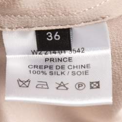 Pre Owned Joseph Light Beige Crepe Ruffle Detail Shirt S