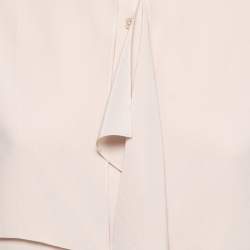 Pre Owned Joseph Light Beige Crepe Ruffle Detail Shirt S