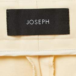 Joseph Cream Stretch Cotton High Waist Flared Leg Trousers L