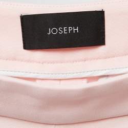 Pre Owned Joseph Light Pink Crepe High Waist Wide-Leg Trousers L