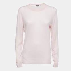 مملوكة مسبقًا Joseph Light Pink Cashmere Knit Crew Neck Long Sleeve Top XL