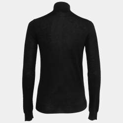 Joseph Black Semi-Sheer Cashmere Knit Turtleneck Jumper M