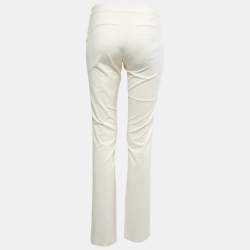 Joseph Cream Stretch Cotton Slim Fit Trousers S