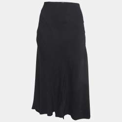 Joseph Black Crepe Flared Midi Skirt M