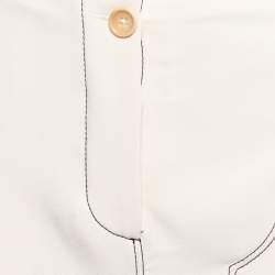 Joseph Cream Crepe High Waist Wide Leg Trousers L