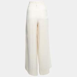 مملوكة مسبقًا Joseph Cream Crepe Wide-Leg Pants M