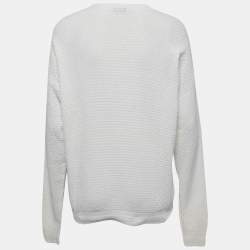 Joseph Off White Cotton Blend Knit Sweater XL