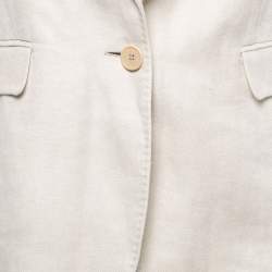 Joseph Ecru White Linen Single-Breasted Blazer L