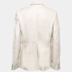 Joseph Ecru White Linen Single-Breasted Blazer L