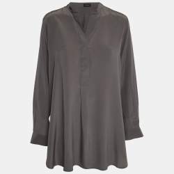 Pre Owned Joseph Grey Silk Dara Blouse M