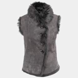 Joseph Grey Fur & Suede New Lucy Toscana Vest XS