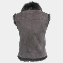 Joseph Grey Fur & Suede New Lucy Toscana Vest XS