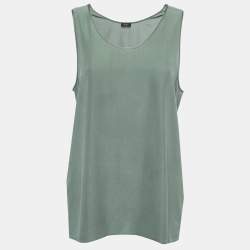 Joseph Green Silk Sleeveless Top L