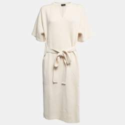 Joseph Cream Cashmere Belted Long Felicie Sweater XS