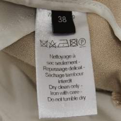 Joseph Off White Crepe High Waist Wide Leg Trousers M