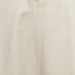 Joseph Off White Crepe High Waist Wide Leg Trousers M