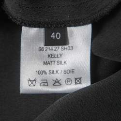 Pre Owned Joseph Black Silk Sleeveless Midi Dress M