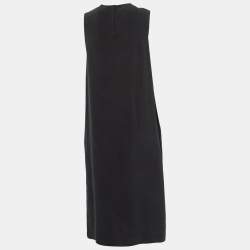 Pre Owned Joseph Black Silk Sleeveless Midi Dress M