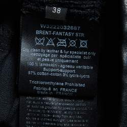 Pre Owned Joseph Black Leather & Denim Leggings M