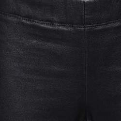 Pre Owned Joseph Black Leather & Denim Leggings M