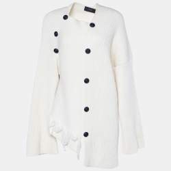 Joseph Cream Wool Knit Sweater Cardigan M