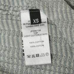 Joseph Light Blue Striped Cotton Knit Top XS