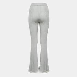 Joseph Light Blue Striped Cotton Knit Flared Pants XXS