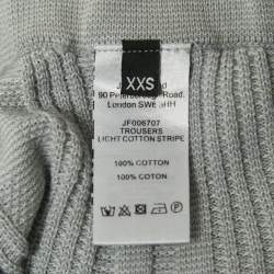 Joseph Light Blue Striped Cotton Knit Flared Pants XXS