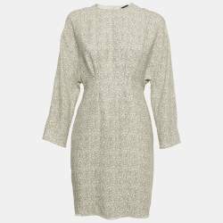 Joseph Off-White Print Silk Drape Detailed Mini Dress S