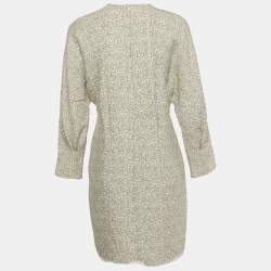 Joseph Off-White Print Silk Drape Detailed Mini Dress S