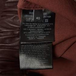 Pre Owned Joseph Burgundy Leather Leggings M