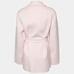 Pre Owned Joseph Pink Wool & Cashmere Cenda Double Face Coat S