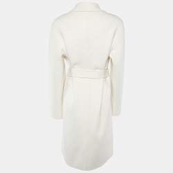 Pre Owned Joseph Off White Wool & Cashmere Cenda Double Face Coat S