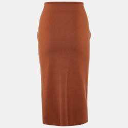 Joseph Brown Stretch Silk Knit Pencil Skirt M