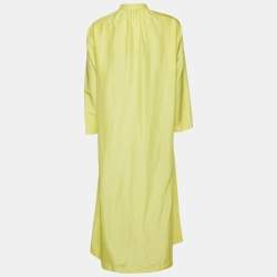 Pre Owned Joseph Yellow Silk Habotai Marly Tunic Dress S