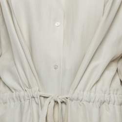 Joseph Cream Parachute Silk Belted Shirt Dress L