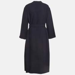 Joseph Navy Blue Crepe Midi Wrap Dress M