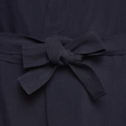 Joseph Navy Blue Crepe Midi Wrap Dress M