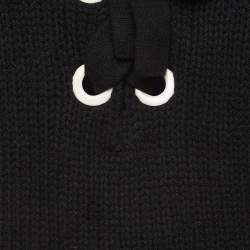 Joseph Black Cashmere Knit Tie-Up Sweater M