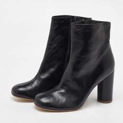 Joseph Black Leather Ankle Zipped Boots Size 39