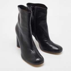 Joseph Black Leather Ankle Zipped Boots Size 39
