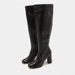Joseph Black Leather knee Length Boots Size 40
