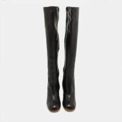 Joseph Black Leather knee Length Boots Size 40
