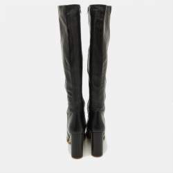 Joseph Black Leather knee Length Boots Size 40