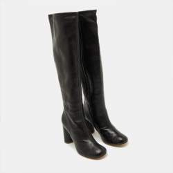 Joseph Black Leather knee Length Boots Size 40