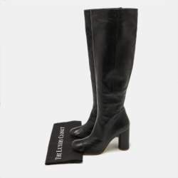 Joseph Black Leather knee Length Boots Size 40